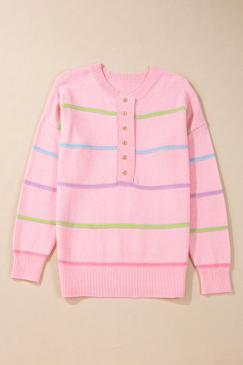 Women Rainbow Stripes Sweater