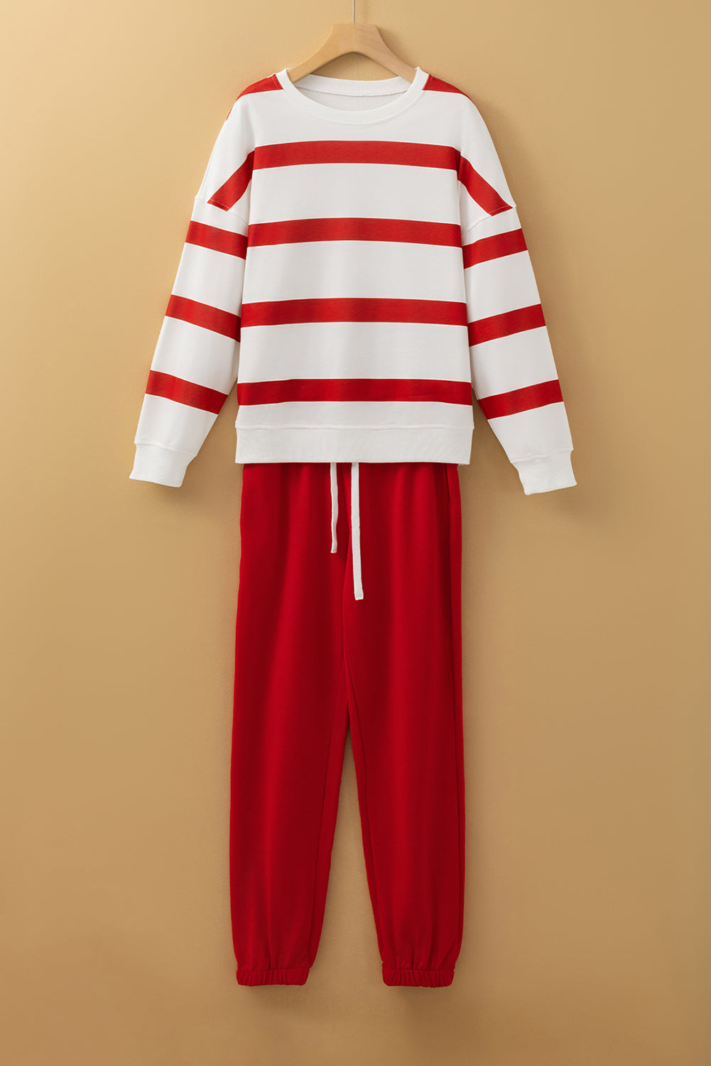 Women Drop Shoulder Pullover and Jogger Pants Set