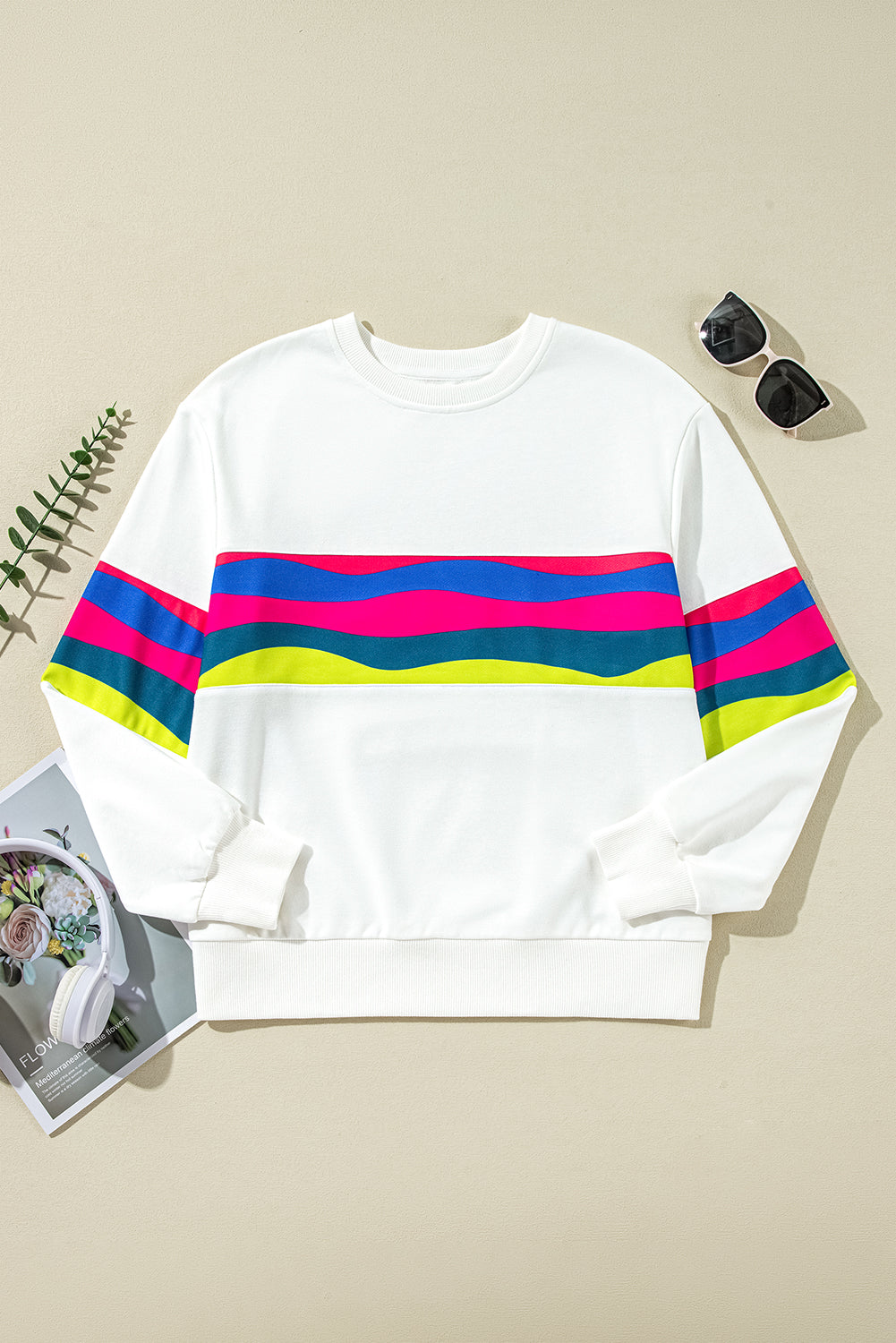 Women Striped Accent Long Sleeve T Shirt