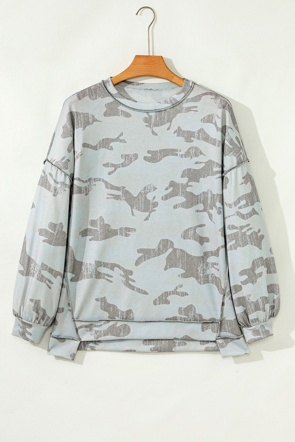 Women Multicolour Retro Camouflage Print Sweatshirt