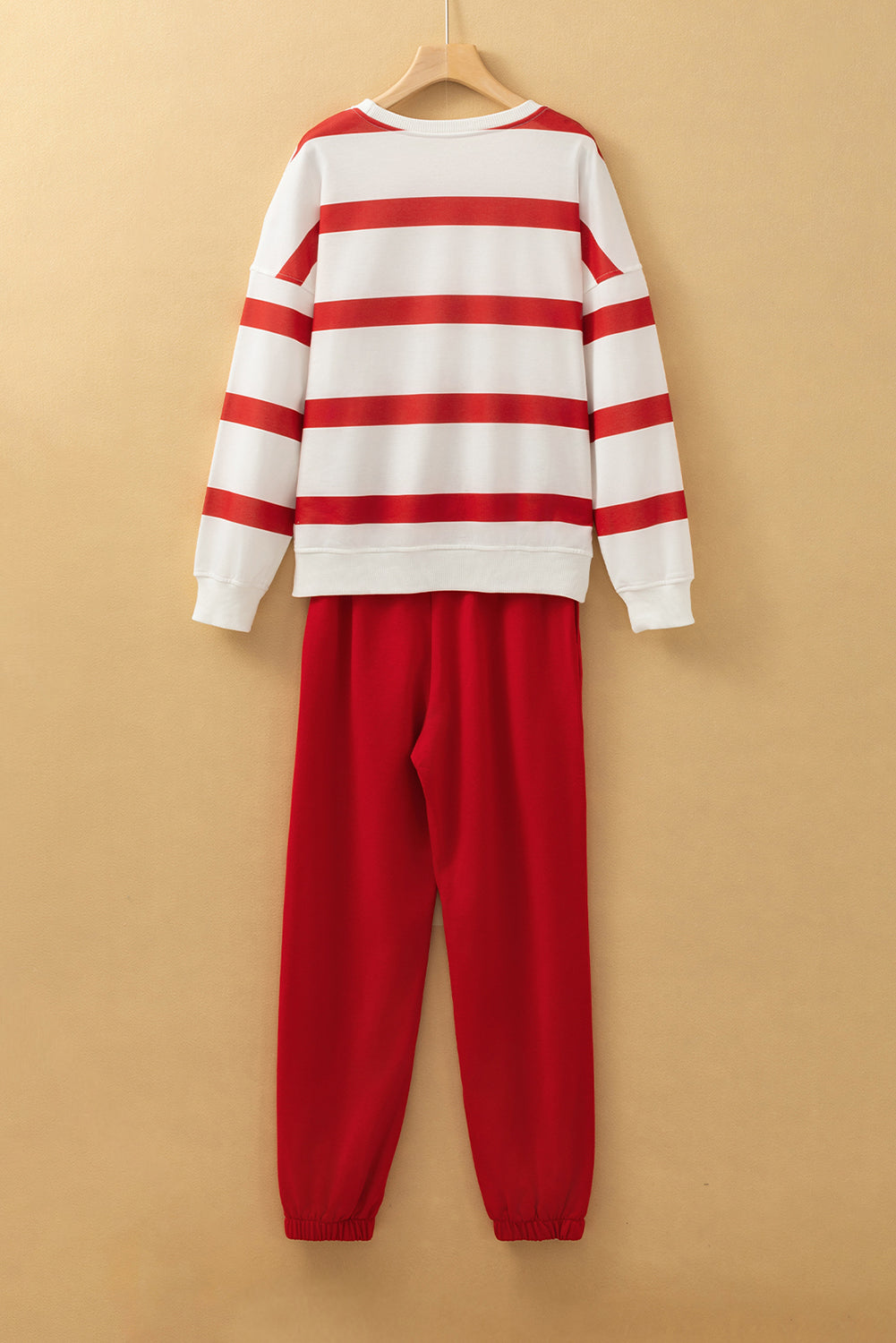 Women Drop Shoulder Pullover and Jogger Pants Set