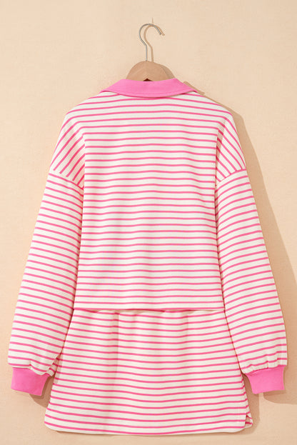 Women Stripe Pullover and Skort 2pcs Outfit