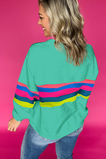 Women Striped Accent Long Sleeve T Shirt