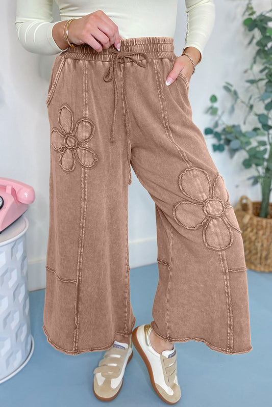 Women Flower Patch Leg Pants