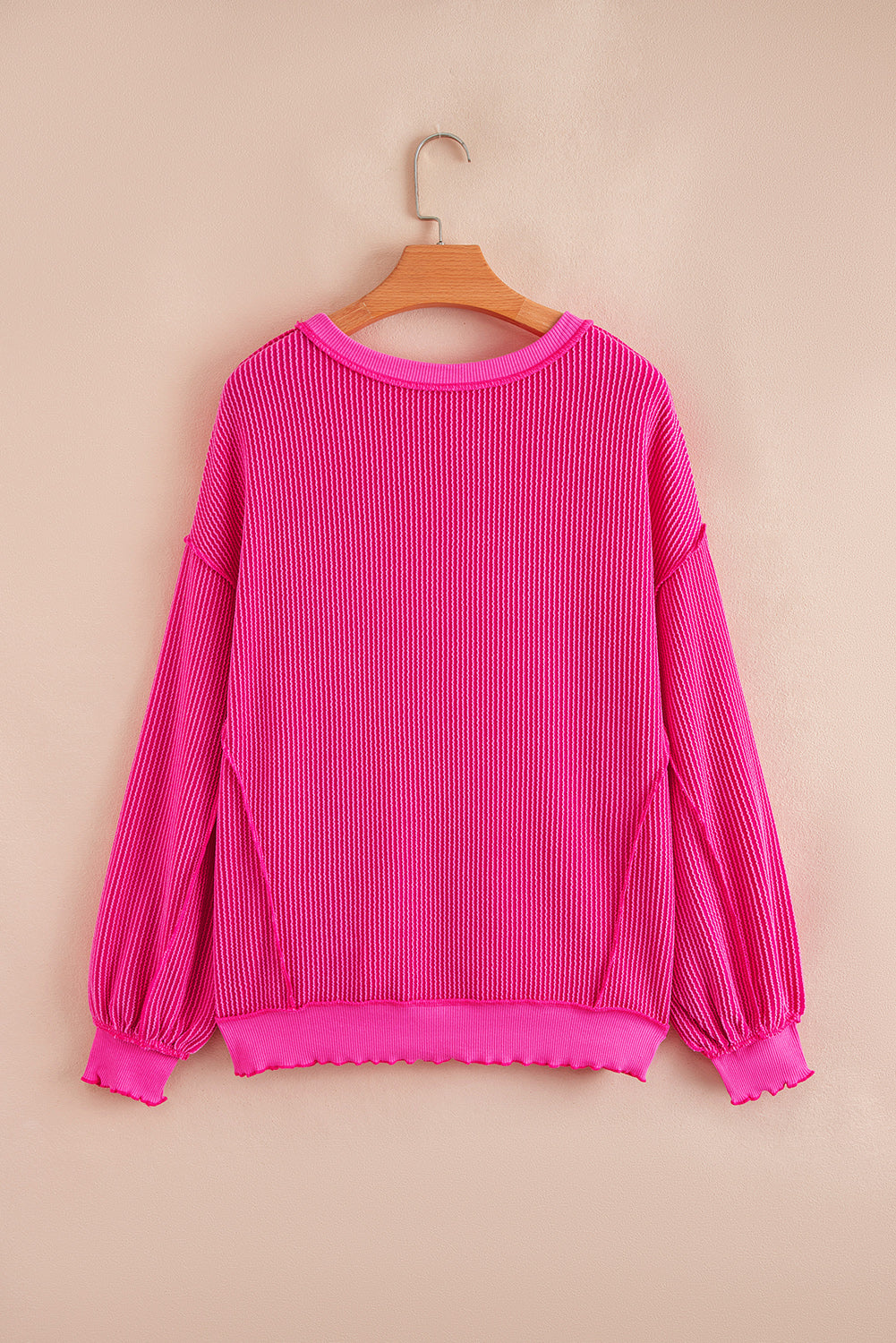 Women Strawberry Pink Loose Knit Top