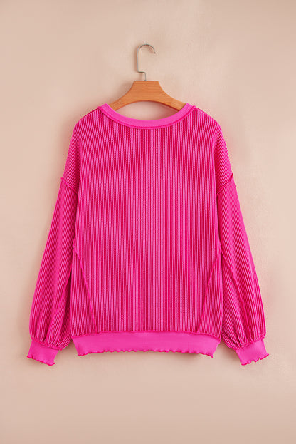 Women Strawberry Pink Loose Knit Top