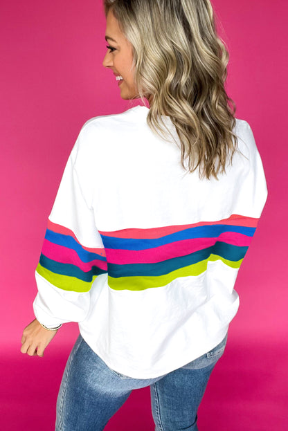 Women Striped Accent Long Sleeve T Shirt
