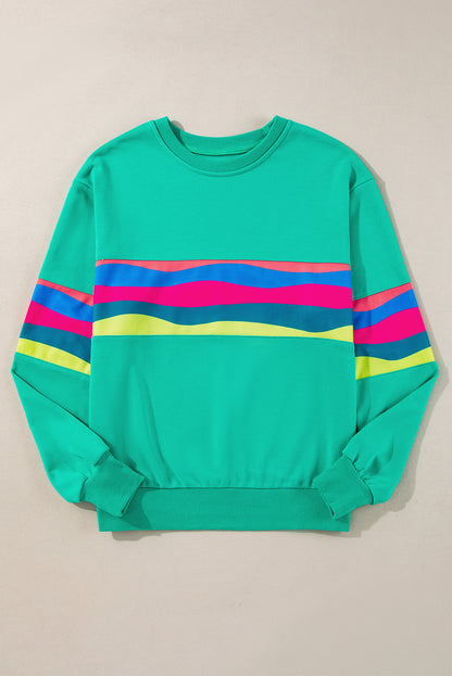 Women Striped Accent Long Sleeve T Shirt