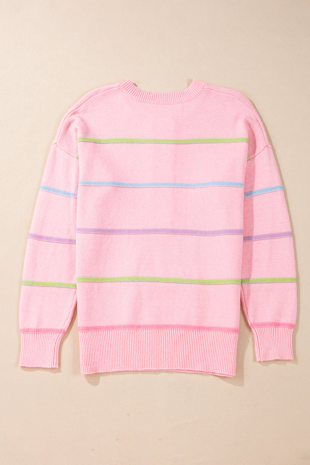 Women Rainbow Stripes Sweater