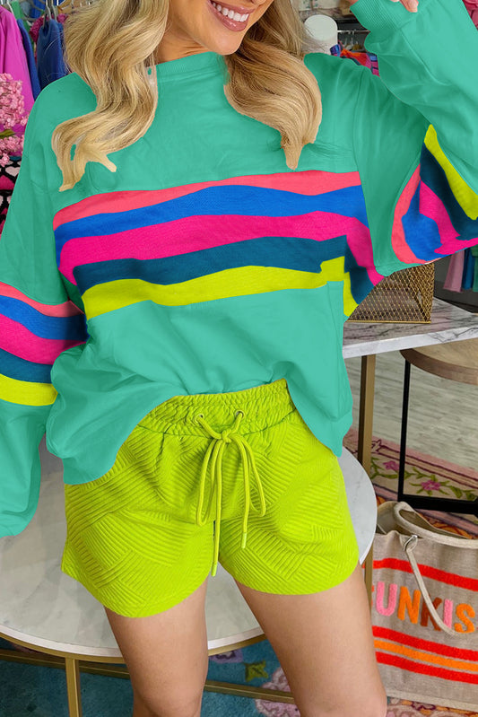 Women Striped Accent Long Sleeve T Shirt