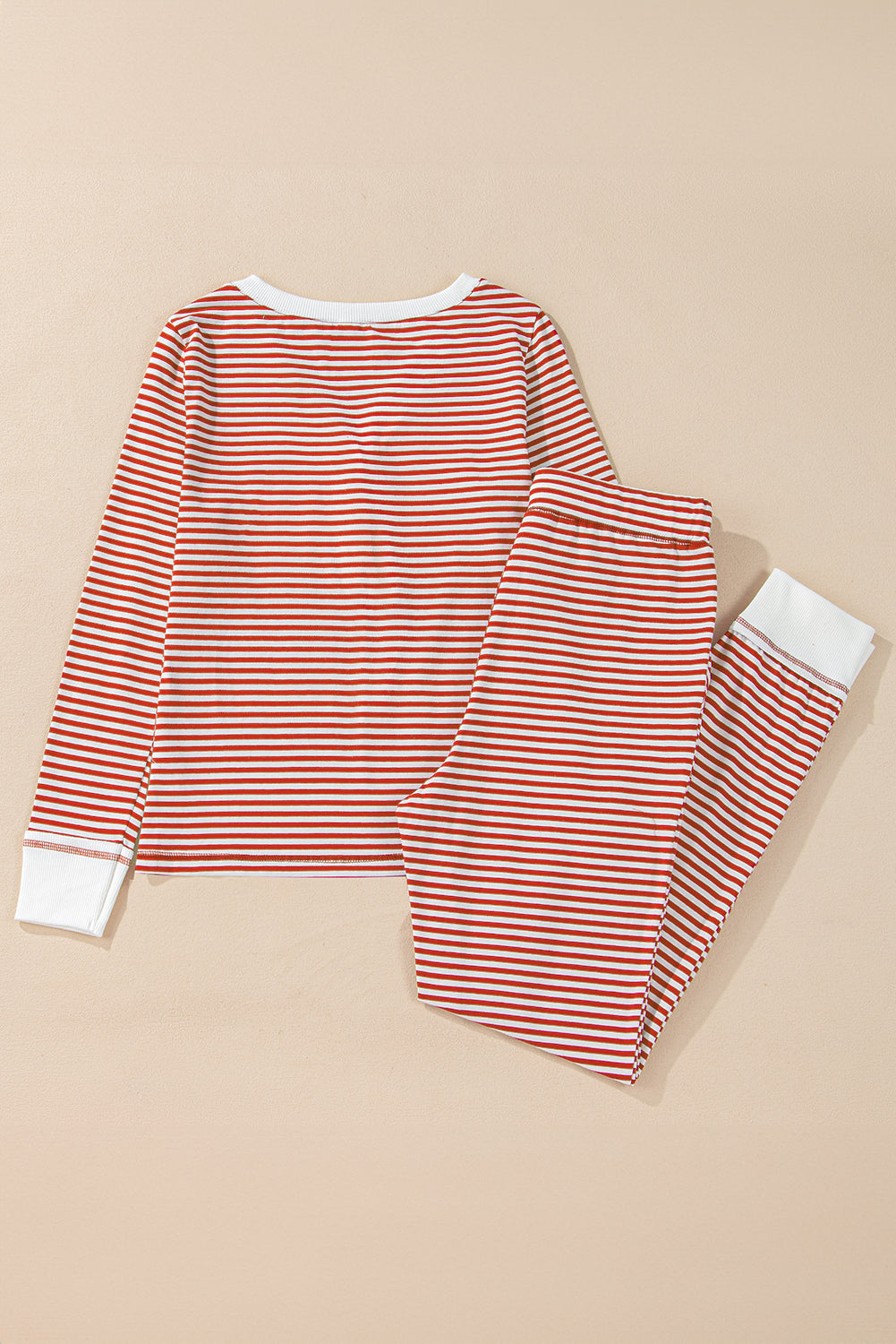 Women Red Stripe Lounge Set